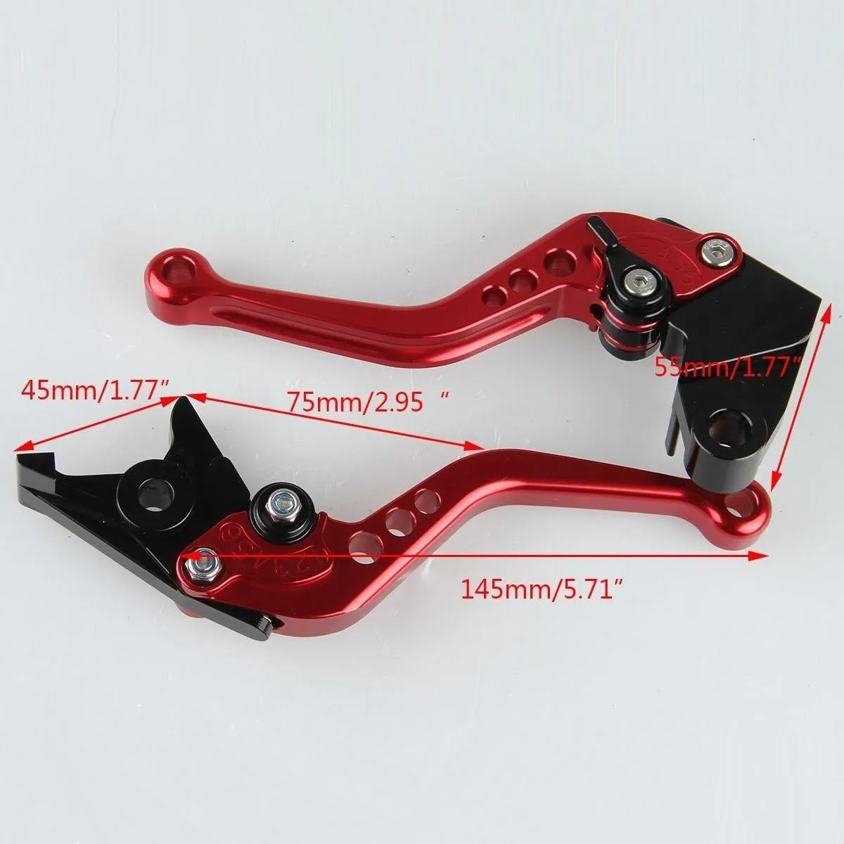 1 Pair Motorcycle Motor OEM Style CNC Aluminum Shorty Short Clutch & Brake Levers Red Fit for BUELL X1 Lightning 1998-2002 (F-14/B-55)