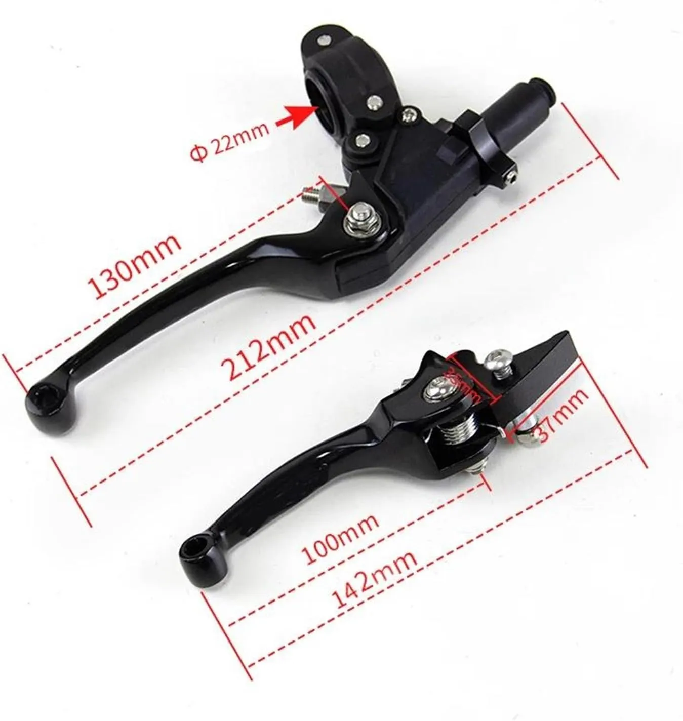 1 Pair Universal Motorcycle Clutch Brake Handle Drum Lever For ASV CRF YZF XR CQR Off-road Vehicle Handlebar Clutch Bull Horn(Purple)