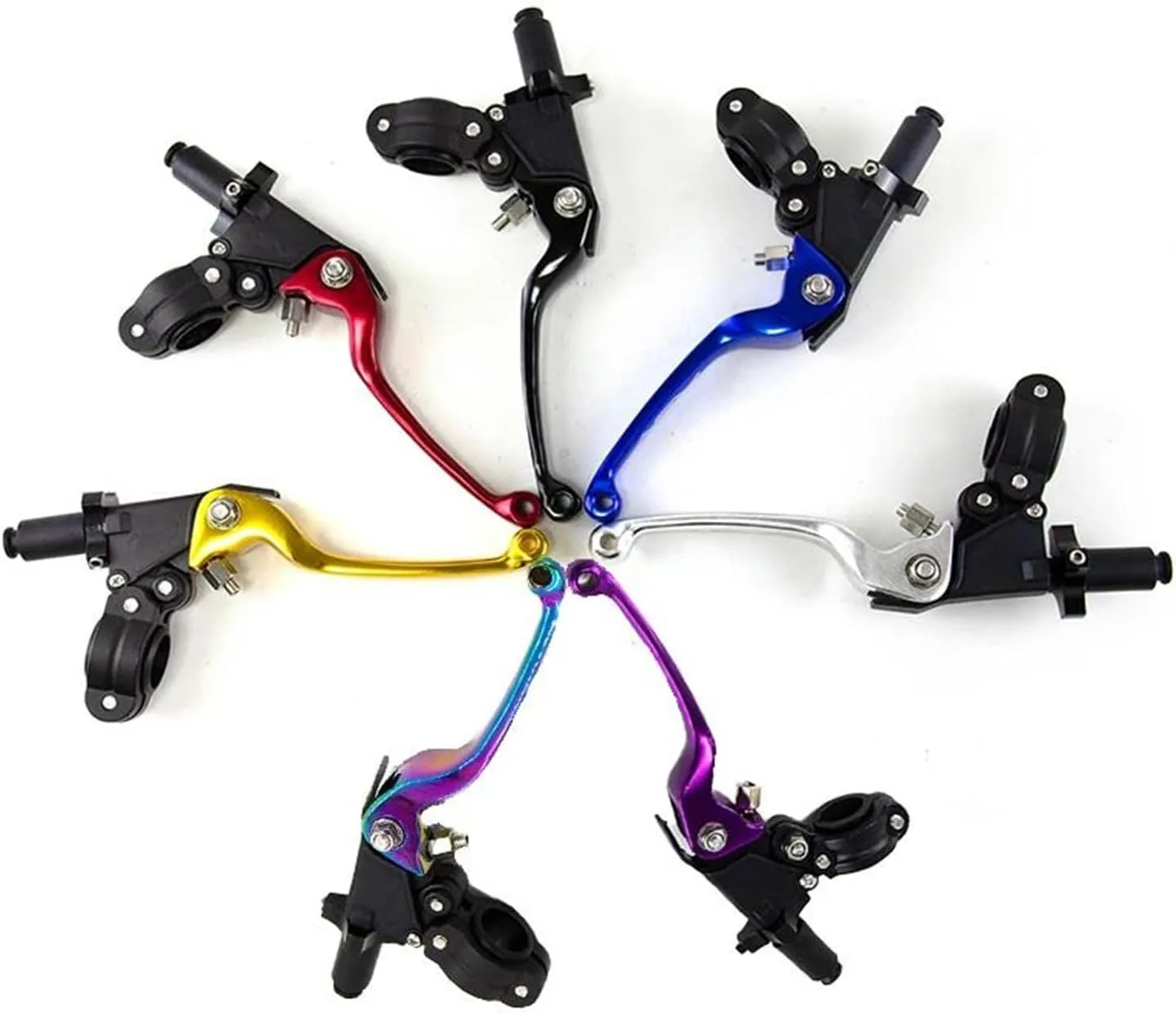 1 Pair Universal Motorcycle Clutch Brake Handle Drum Lever For ASV CRF YZF XR CQR Off-road Vehicle Handlebar Clutch Bull Horn(Purple)