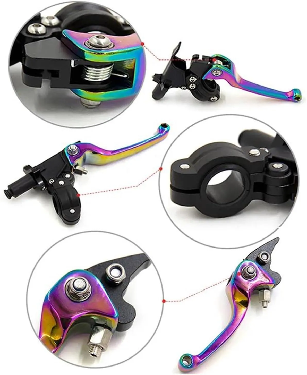 1 Pair Universal Motorcycle Clutch Brake Handle Drum Lever For ASV CRF YZF XR CQR Off-road Vehicle Handlebar Clutch Bull Horn(Purple)