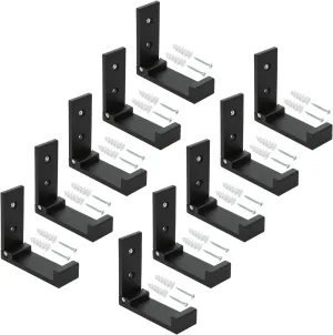 10 Pack Folding Wall Hooks, Aluminum Alloy Foldable Hooks for Hanging Backpack, Coat, Towel, Hat, Headphone, Bags, Keys, Come with Mounting Screws, Wall Anchors (Black)