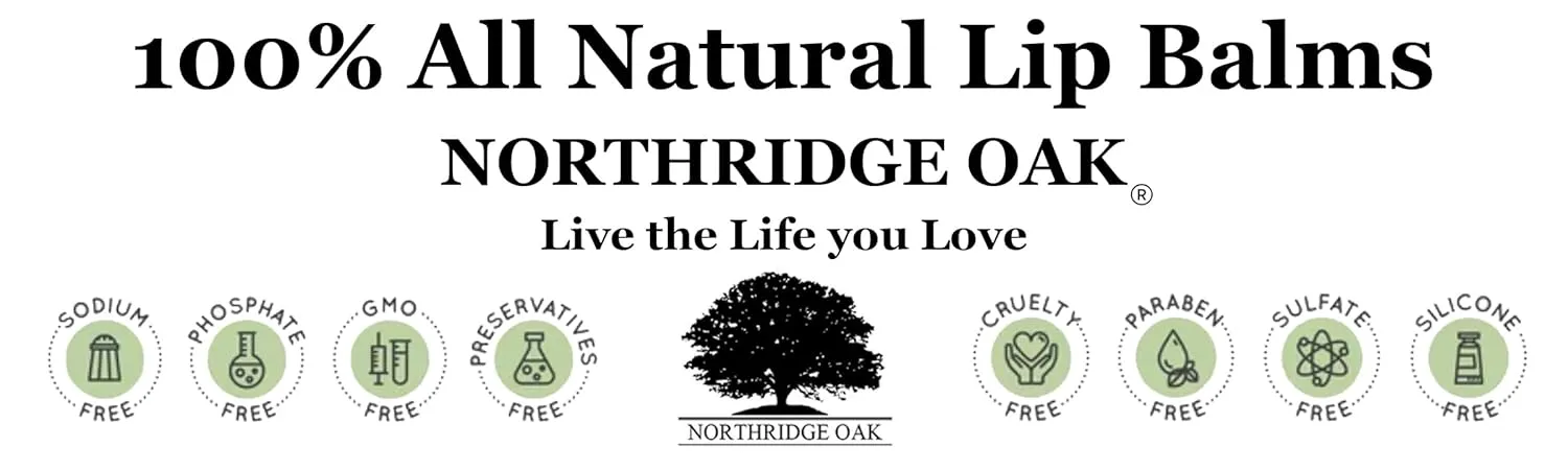 100% All Natural Lip Balm - Variety 6 Pack - Blood Orange, Lemon, Grapefruit, Spearmint and Peppermint