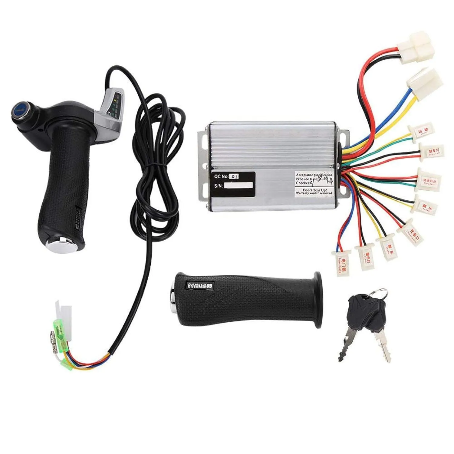 1000W Motor Brushed Speed Controller & Battery Display Throttle Twist Grip with Lock for Electrical Scooter E Bike Bicycle Brush Motor(36V 1000W)