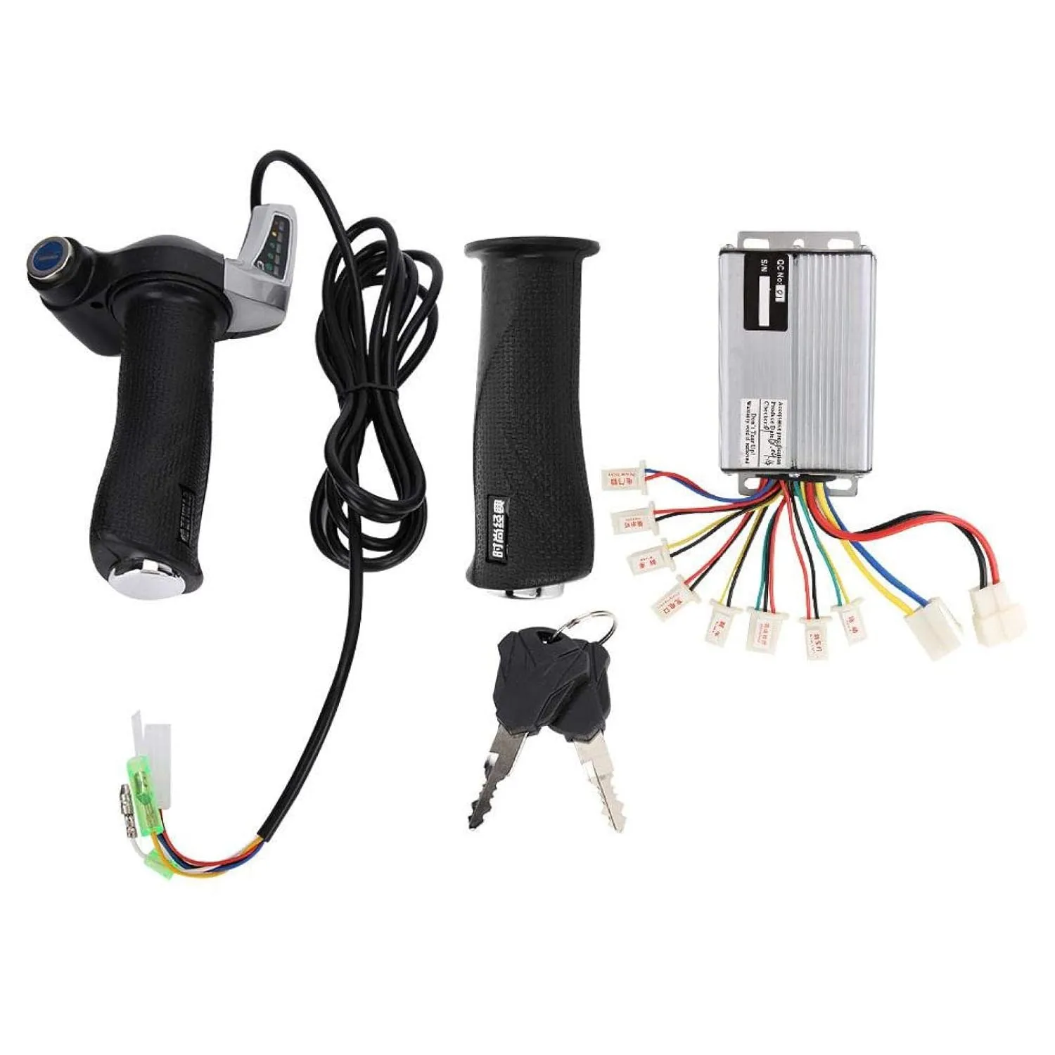 1000W Motor Brushed Speed Controller & Battery Display Throttle Twist Grip with Lock for Electrical Scooter E Bike Bicycle Brush Motor(36V 1000W)