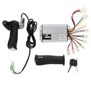 1000W Motor Brushed Speed Controller & Battery Display Throttle Twist Grip with Lock for Electrical Scooter E Bike Bicycle Brush Motor(36V 1000W)