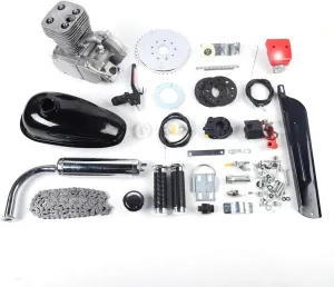 100cc Bicycle Engine Kit 2-Stroke Pedal Cycle Petrol Gas Motor Conversion Kit Single Cylinder Air-Cooling Bicycle Gasoline Engine Motor Kit 36 Tooth Sprocket Hydraulic Handle