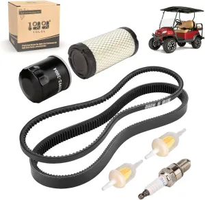 10L0L Golf Cart Tune Up Kit with Drive Belt & Starter Generator Belt for Club Car Precedent 2004-Up Gas Model， FE350 Kawasaki Motor