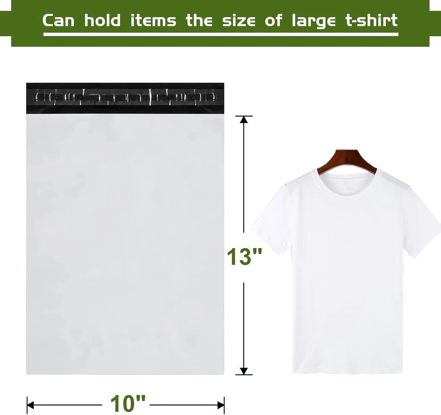 10x13-inch Poly Mailers 200pcs 2.5 Mil Envelopes Bags With Self-sealing Strip White Poly Bags
