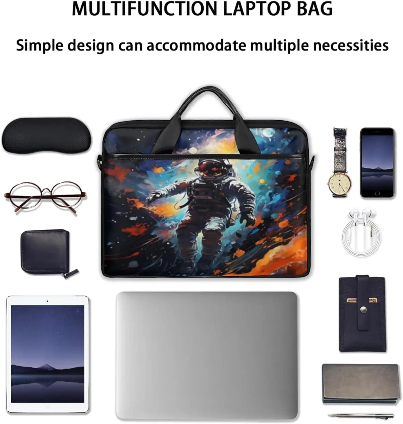 13-15 Inch Abstract Striped Handy Laptop Bag Colorful Striped Shoulder Laptop Bag For Work, School, Travel And More
