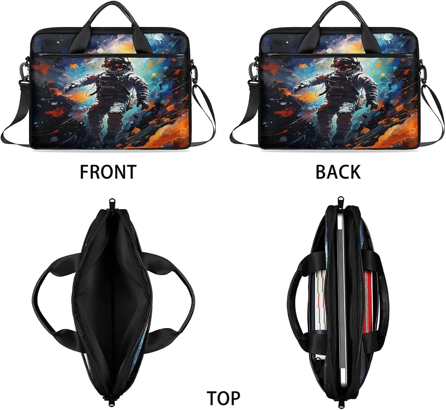 13-15 Inch Abstract Striped Handy Laptop Bag Colorful Striped Shoulder Laptop Bag For Work, School, Travel And More