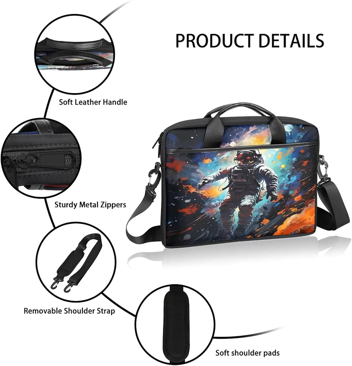 13-15 Inch Abstract Striped Handy Laptop Bag Colorful Striped Shoulder Laptop Bag For Work, School, Travel And More