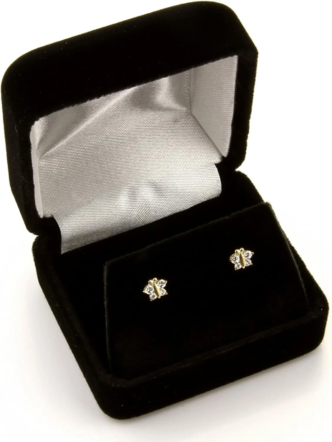 14k REAL Yellow/White Gold 2mm, 3mm, 4mm, 5mm, 6mm, 7mm, 8mm Round Solitaire Basket Set Stud Earrings with Screw Backs