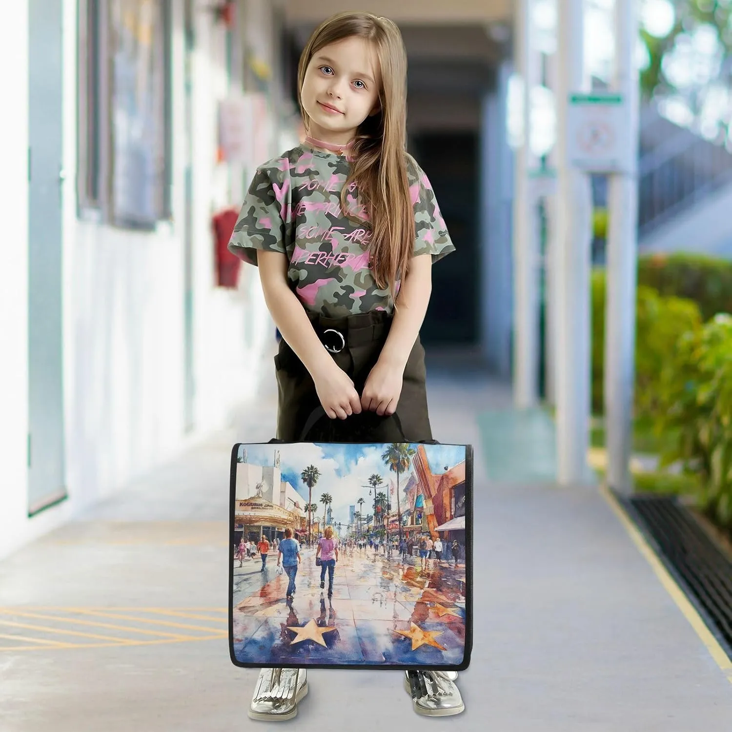 1.5 Inch 3 Rings Organizer Binder with Shoulder Strap Waterproof Document Binder Organizer for Middle School Walk of Fame