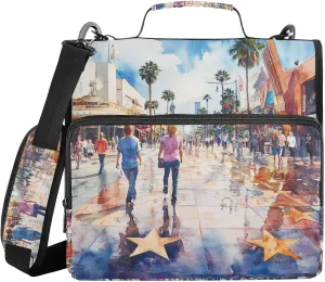 1.5 Inch 3 Rings Organizer Binder with Shoulder Strap Waterproof Document Binder Organizer for Middle School Walk of Fame
