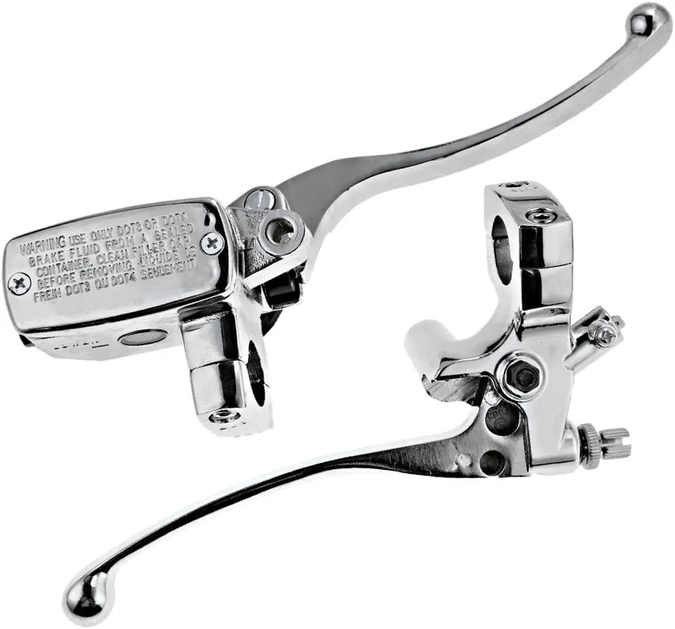 1" Brake Master Cylinder & Clutch Set Chrome for Honda Shadow VTX1800 Kawasaki Vulcan Yamaha Road Star Suzuki (1 Pair, Left   Right)