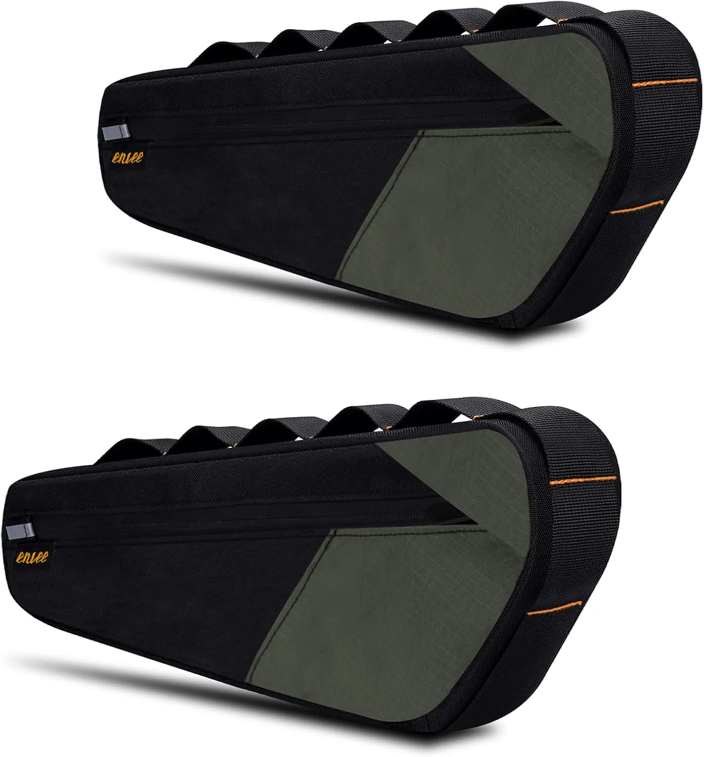 2 Pack Bicycle Frame Pouch Bag Bike Storage Bag Bike Bicycle Triangle Bag for MTB Road Bike Cycling Bike Accessories Olive