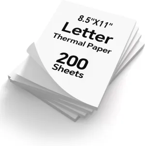 200 Sheets Thermal Printer Paper 8.5x11 US Letter MT610 Thermal Paper, Compatible with PRT/iDPRT/HPRT Portable Printer and Other Brands Thermal Document Printers