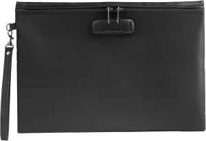2000℉ Fireproof Document Bag with Password Lock, Black, 14.3x10.2 inch,Fireproof Money Bag for Cash with Zipper,Waterproof Storage Pouch for A4 Letter Size Document, Cash, Credit Card,Passport