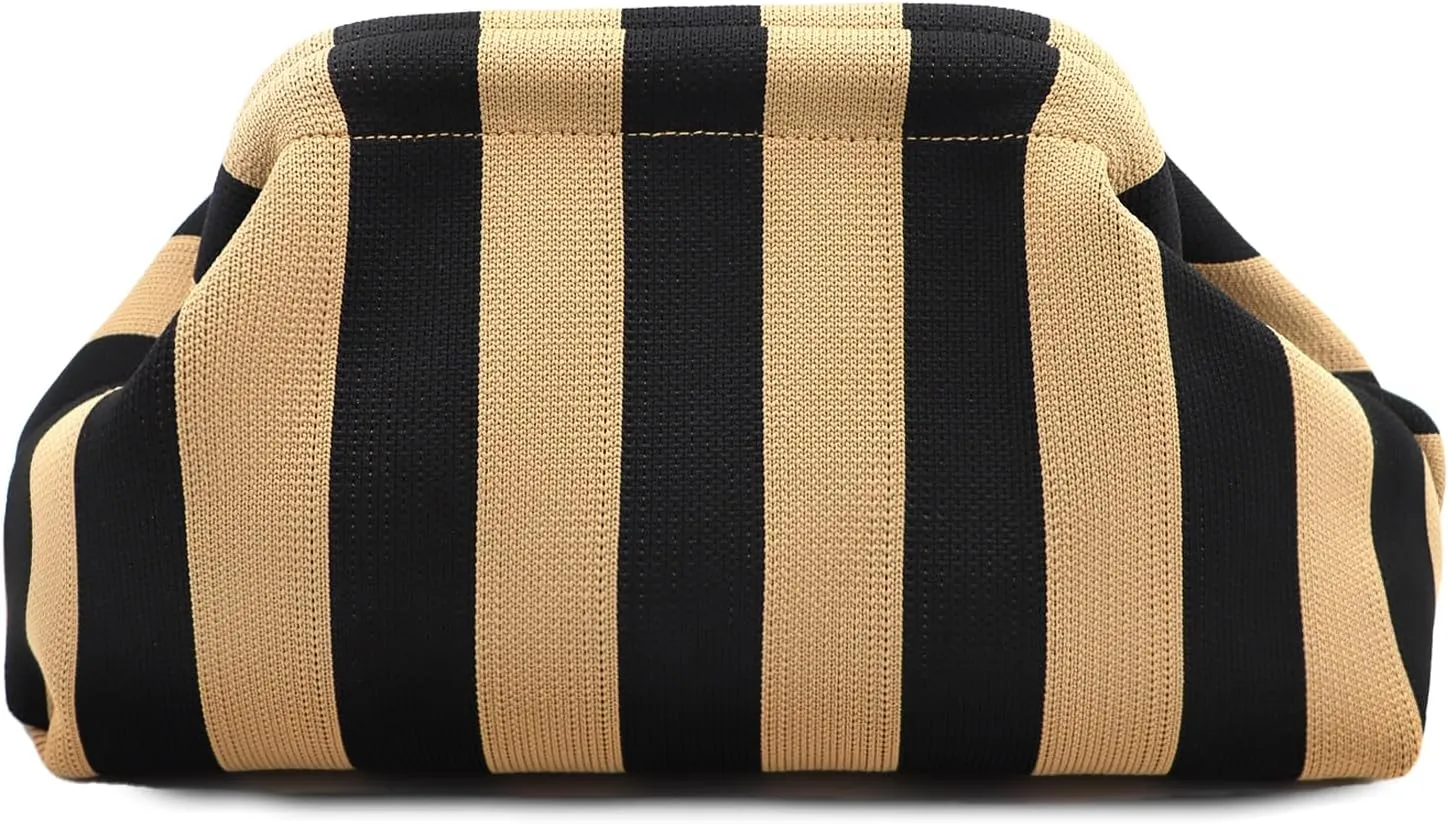 2024 Summer Beach Clutch Purses for Women Woven Clutch Handbags Dumpling Bag Colorblock Cloud Bag Casual Crochet Evening Small Purse