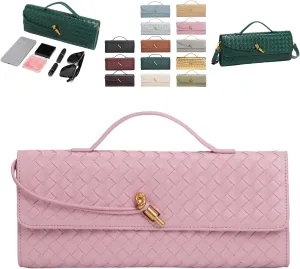 2025 Handbag for Women, Fashion Evening Shoulder Bag, Woven Crossbody Bag, PU Leather Handmade Clutch Purse