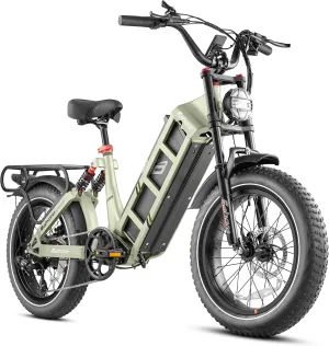 2025 Juliet Pro II 70Ah/60Ah 4400W/1700W/1200W Electric Bike for Adults Dual Motor Long Range 100-200 Miles Ebike 28-43MPH ​​20" Fat Tire E-Bike Full Suspension Step-Thru Electric Bicycle
