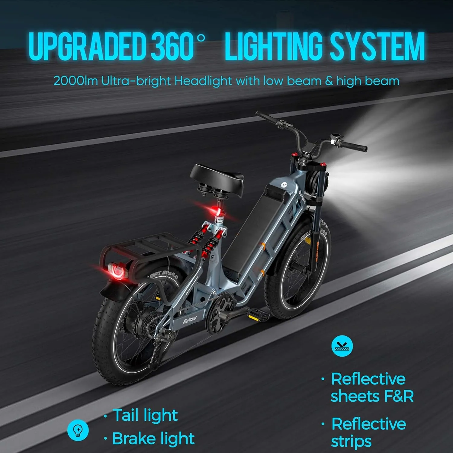 2025 Juliet Pro II 70Ah/60Ah 4400W/1700W/1200W Electric Bike for Adults Dual Motor Long Range 100-200 Miles Ebike 28-43MPH ​​20" Fat Tire E-Bike Full Suspension Step-Thru Electric Bicycle