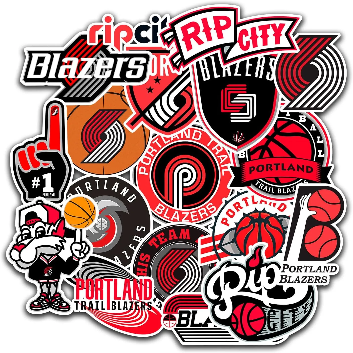 23 PCS Portland American Trail Blazers Basketball Stickers for Water Bottle, Laptop, Bicycle, Computer, Motorcycle, Travel Case, Car Decal Decoration Sticker