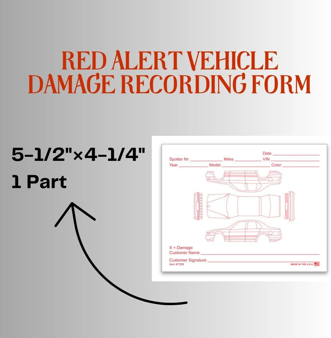 27 Point Inspection - 2 Part Carbonless Vehicle Inspection Form for Customer Satisfaction and Additional Repairs - 8-1/2""×11"" Edge Glued - White, Canary (Pack of 300)