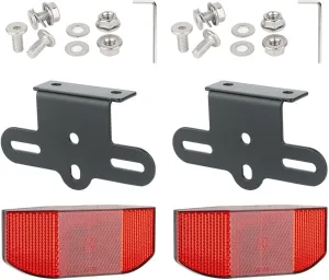 2PCS Large Size Bicycle Rear Rack Rear Shelf Reflector Mounting Kit Safety Warning Red Bike Rack Adult Rear Reflector Bike Accessories for Mountain Bike Decoration Night Riding