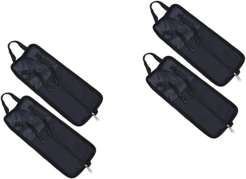 2sets 2pcs Portable Drumstick Bag Zipper Thickened Mallet Storage Case for Easy Carrying Durable Black Drumstick Holder for Musicians and Percussion Instruments 2pcs*2