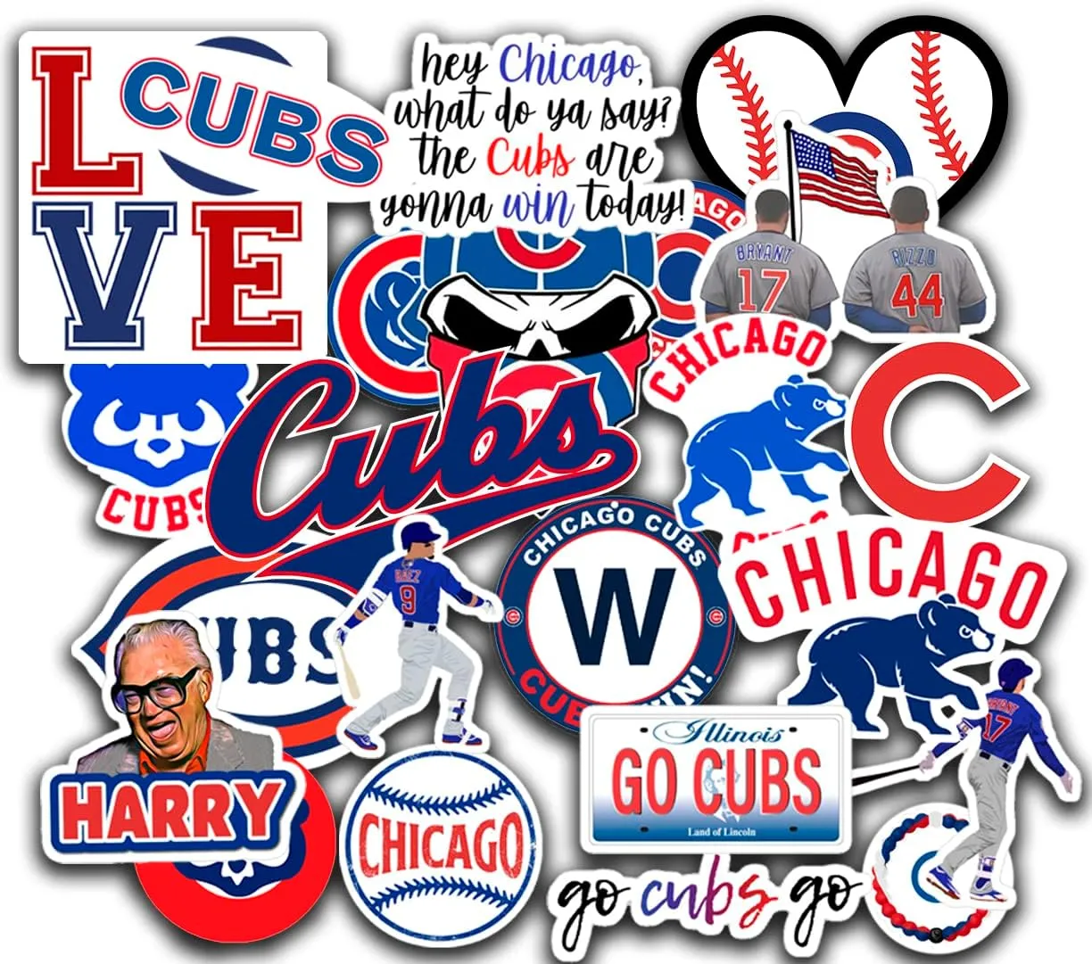 31 PCS American Baseball Stickers for Water Bottle, Laptop, Bicycle, Computer, Motorcycle, Travel Case, Car Decal Decoration Sticker 2-2.5 inches