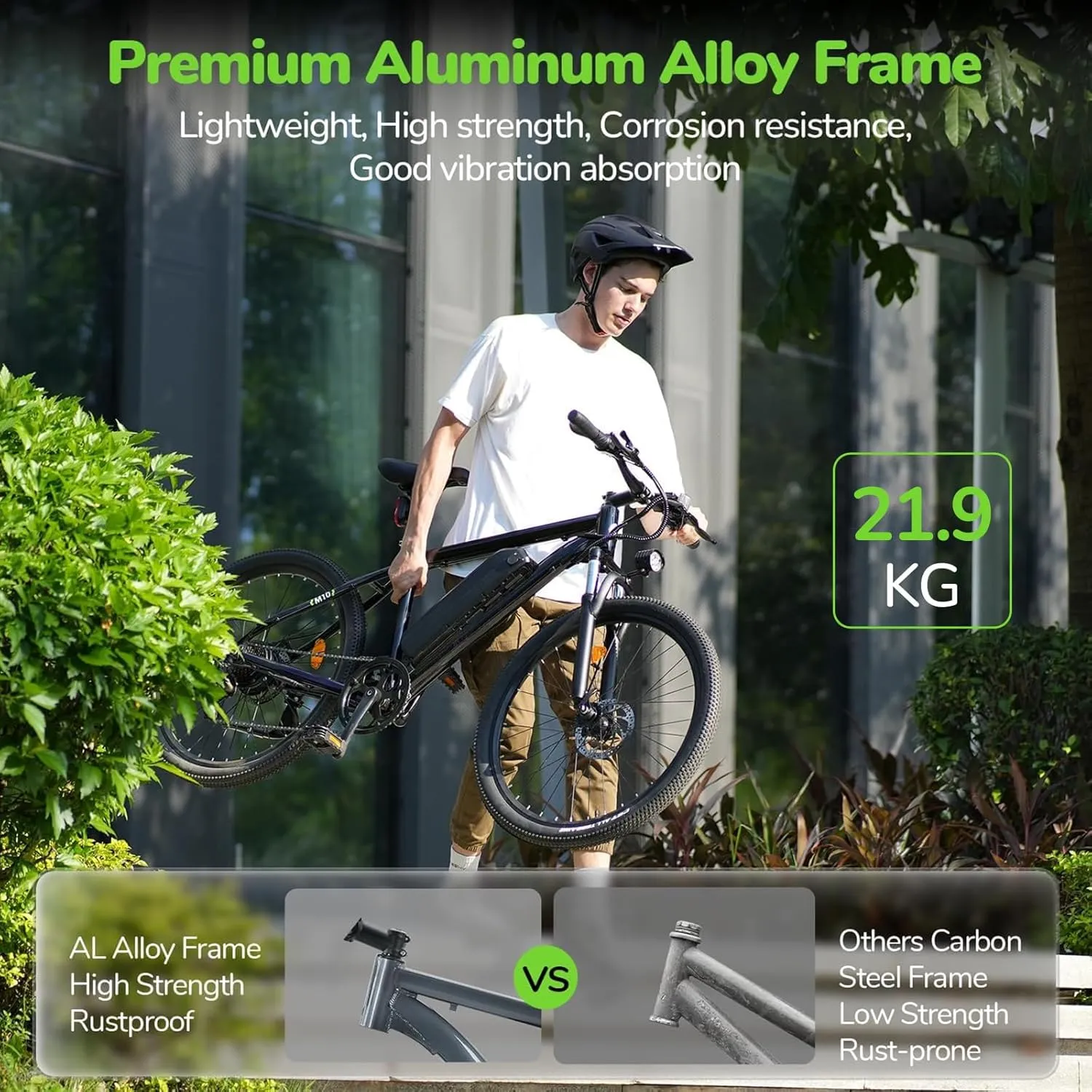 35-Speed Electric Bike for Adults 750W 26" Tire Commuting Electric Mountain Bike 20MPH Range 55  Miles 374.4Wh Removable Battery Front Fork Suspension Fenders Lightweight Electric Bicycle