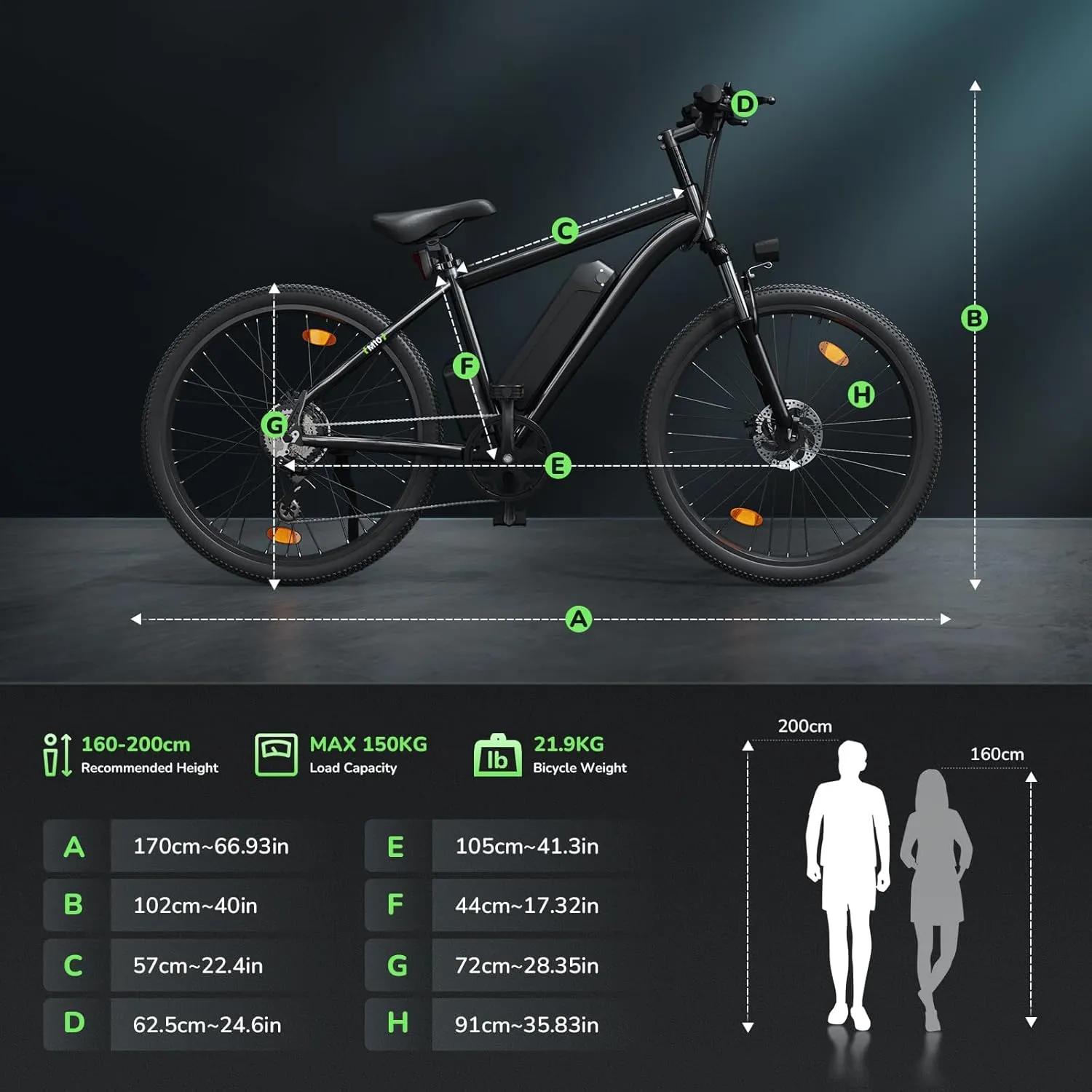 35-Speed Electric Bike for Adults 750W 26" Tire Commuting Electric Mountain Bike 20MPH Range 55  Miles 374.4Wh Removable Battery Front Fork Suspension Fenders Lightweight Electric Bicycle