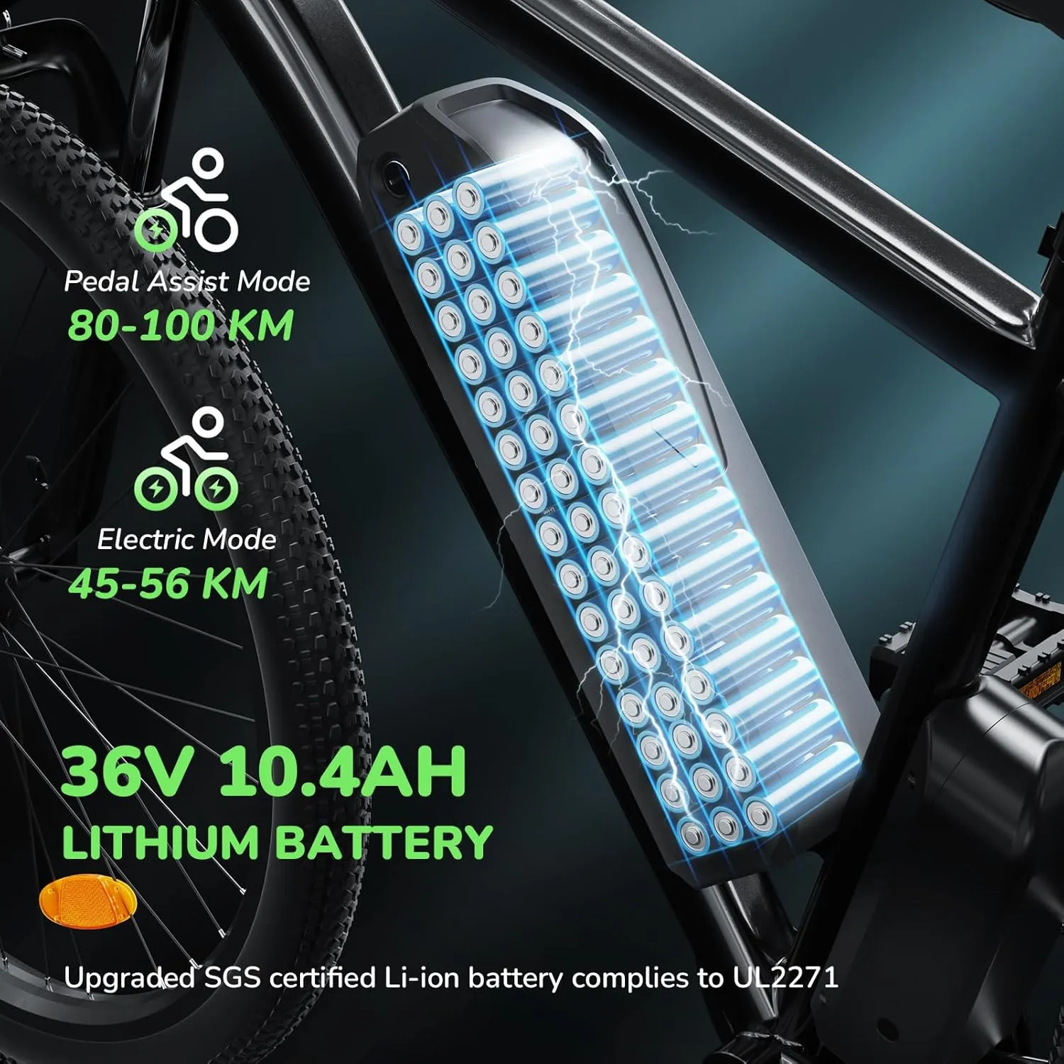 35-Speed Electric Bike for Adults 750W 26" Tire Commuting Electric Mountain Bike 20MPH Range 55  Miles 374.4Wh Removable Battery Front Fork Suspension Fenders Lightweight Electric Bicycle