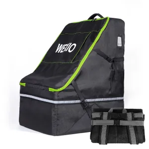 360° Padded Car Seat Travel Bag for Airplane,Waterproof Gate Check Car seat Bags for Air Travel, Universal Fit for Chicco Britax Evenflo Cybex Maxi Cosi Peg ，20"x21"x30"，Large