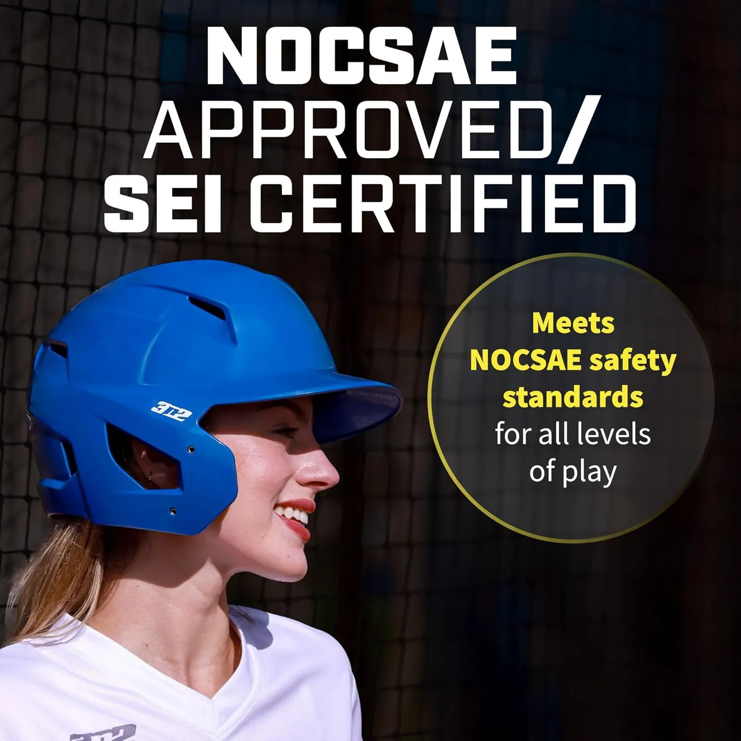 3N2 Pro Clutch Baseball Helmet - Ventilated High-Impact Shell, Moisture-Wicking Padding - Matte