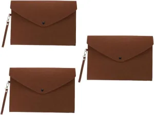 3pcs Felt Document Bag A4 File Storage Bag Rustproof Travel Business Easy Closure Tear-Resistant Organize Your Papers