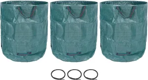 3Pcs Reusable Garden Bags - Large Capacity Leaf and Garbage Waste Collection Containers for Storage
