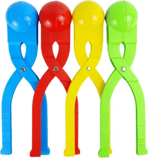 4 Pack Snowball Maker for Kids, Large Snow Ball Maker Mold - Snow Ball Toys Games with Handle for Kids Outdoor Indoor Winter Snowball Fight Maker Tool Clip
