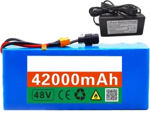 48V 42Ah 13S3P E Bike Battery Lithium Battery Pack, Waterproof Lithium Ion Electric Bike Battery for Electric Bicycle Scooter,with Charger XT60 Plug XT60