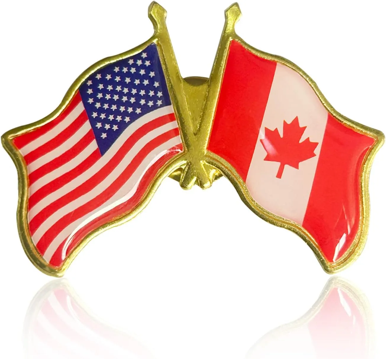50 Pack Friendship -Canada American Flag Lapel pins Bulk Metal United States US USA CA Candian Lapel Pins Badge Souvenir For Hat Bag Travel Gifts