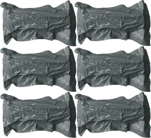 6 Inch Israeli Style Emergency Bandage, Compression Trauma Pressure Wound Dressing, Medical Sterile Vacuum Sealed, Trauma Kit, Tactical First Aid Kit IFAK Supplies (6Pcs)