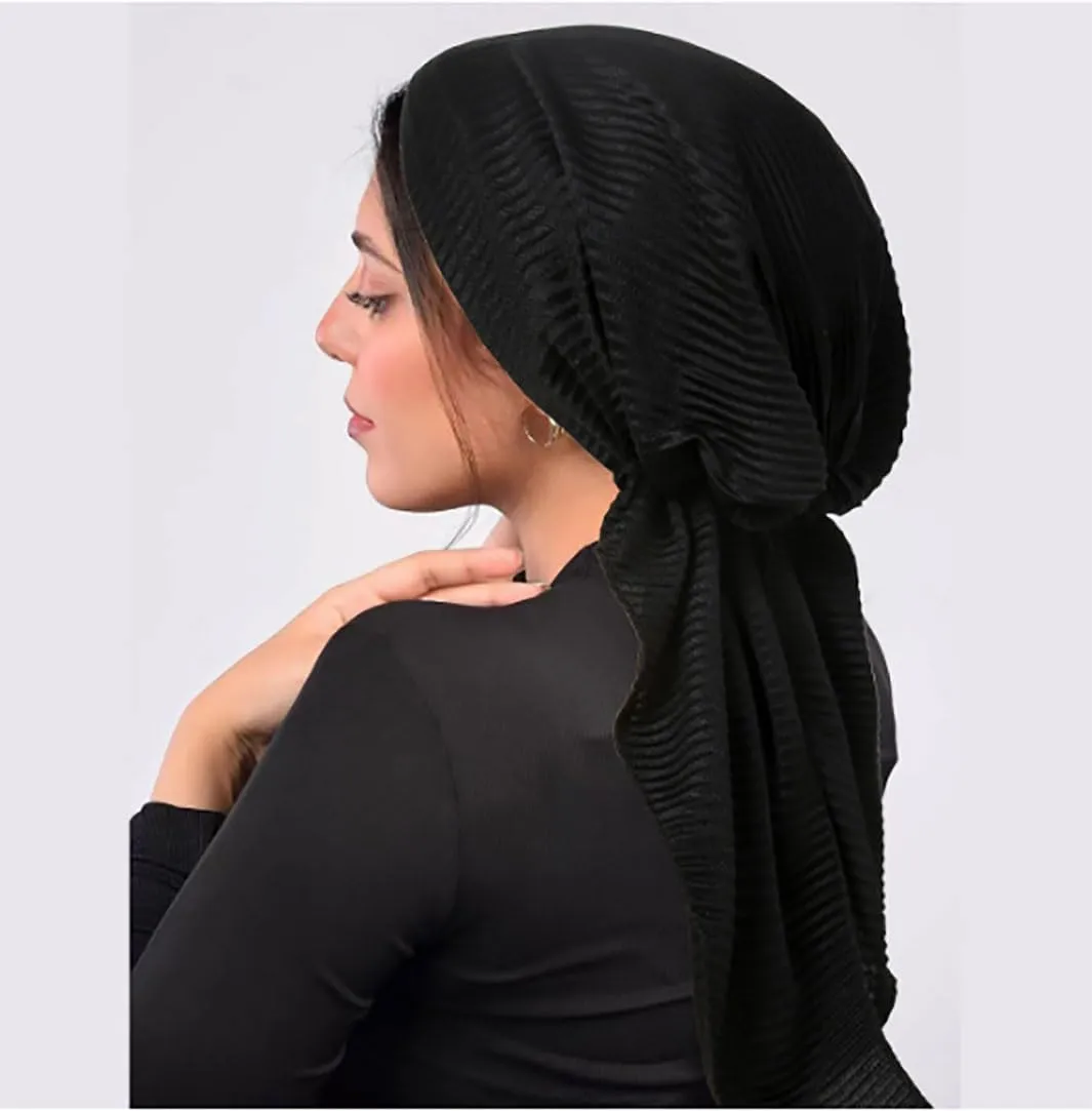 6 Pcs Women Head Scarf Pre-Tied Head Scarves Beanies Covers Cap Sleep Turban Hat Beanie Scarf