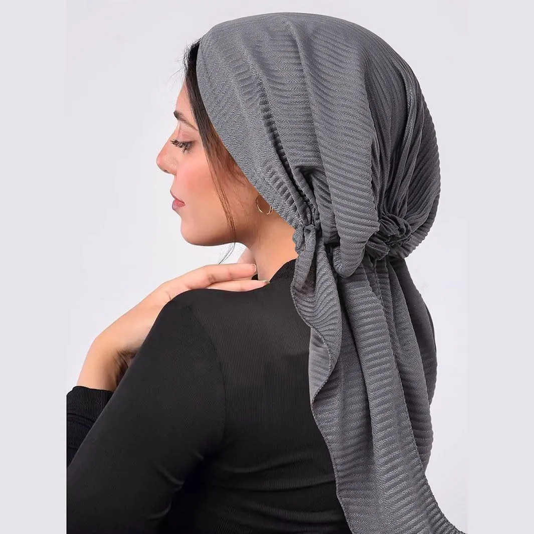 6 Pcs Women Head Scarf Pre-Tied Head Scarves Beanies Covers Cap Sleep Turban Hat Beanie Scarf