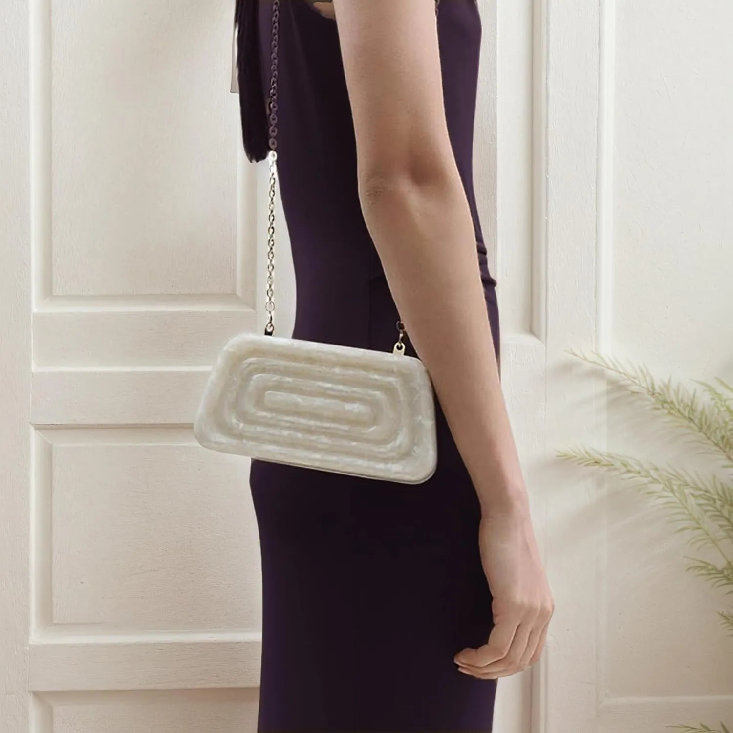 Acrylic Clutch Purse for Women Unique Acrylic Evening Bag Trendy Wedding Purses and Handbags for Party Prom