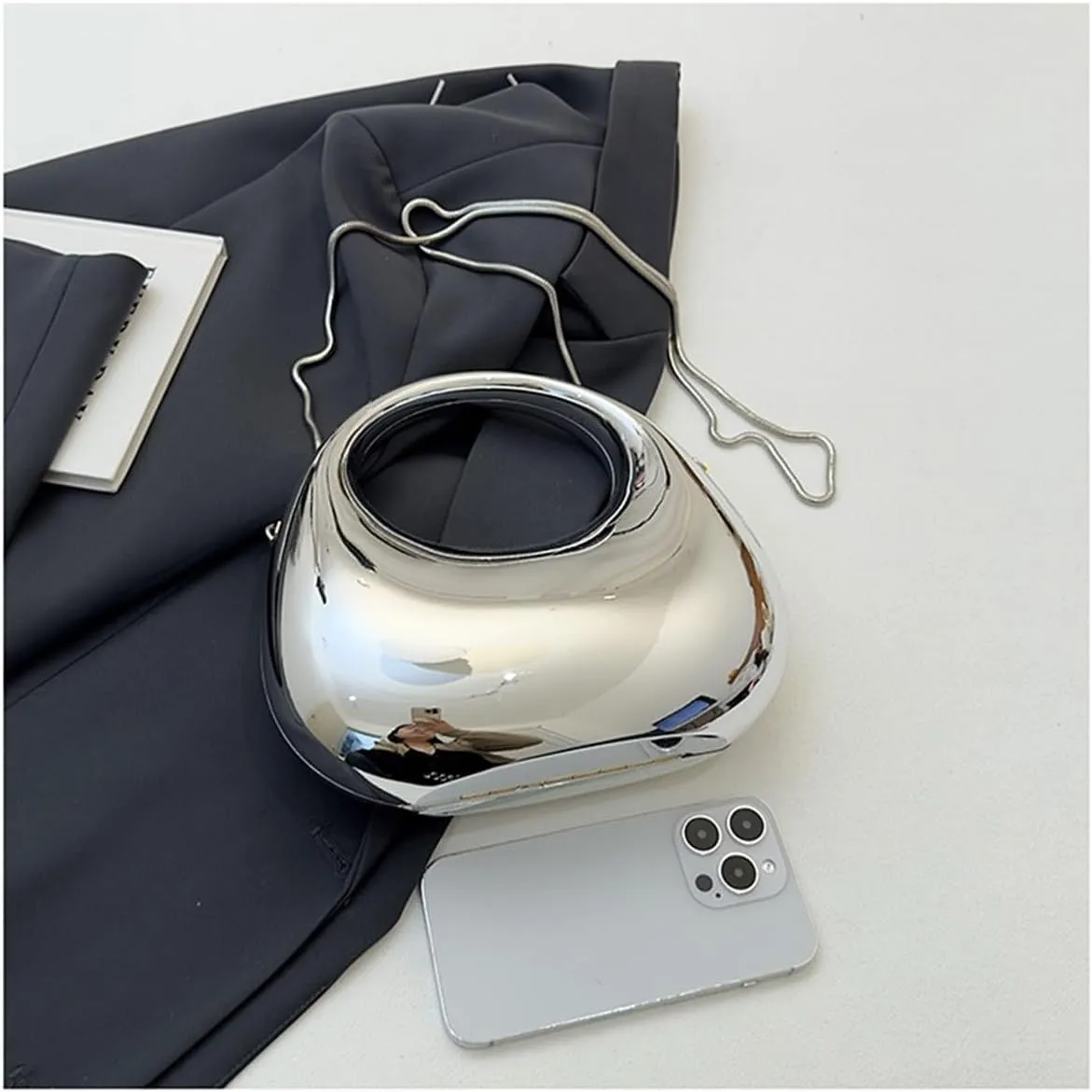 Acrylic Handbags for Women Cute Acrylic Clutch Small Unique Purse Trendy Metal Evening Bag for Party Cocktail