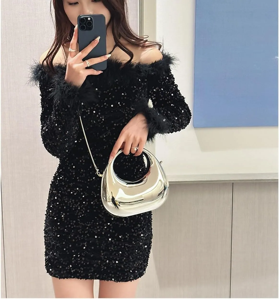 Acrylic Handbags for Women Cute Acrylic Clutch Small Unique Purse Trendy Metal Evening Bag for Party Cocktail