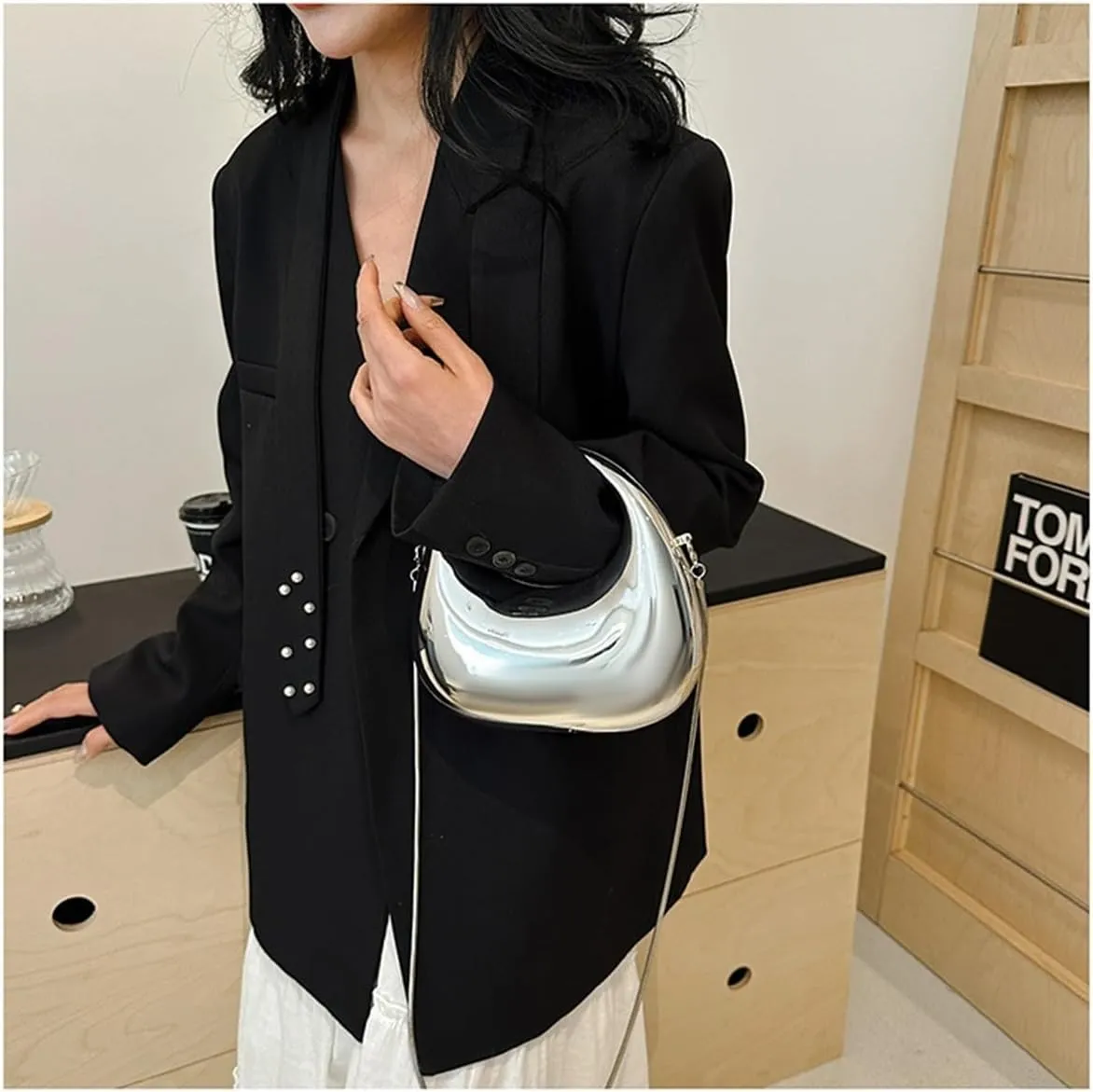 Acrylic Handbags for Women Cute Acrylic Clutch Small Unique Purse Trendy Metal Evening Bag for Party Cocktail