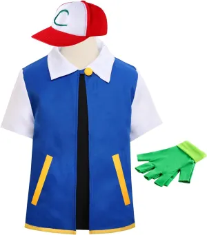 Adult Kids Unisex Costume Cosplay Jacket Gloves Hat Sets for Trainer Halloween Hoodie