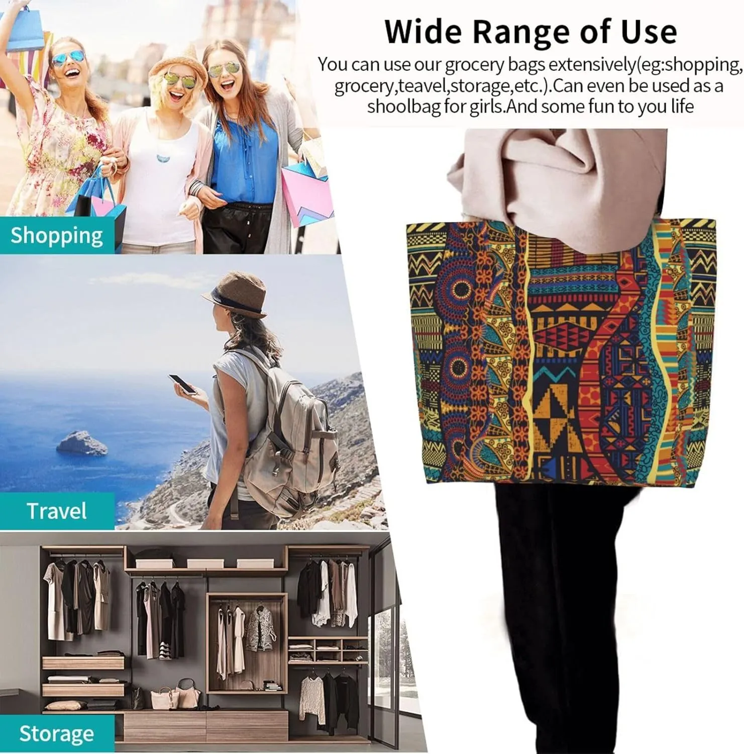 African Ethnic Grocery Bag Africa Shoulder Bag Handbag Shopping African Grocery Bags Tote Bag African Art Bag